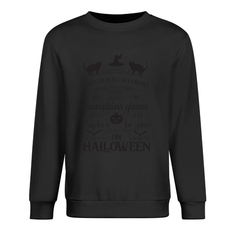 Halloween: Chats noirs et citrouilles Homme Sweat-shirt à enfiler