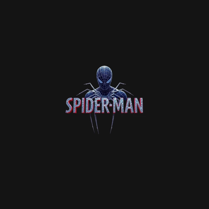 Spider-Man Black Suit Logo with Classic Text Design Desk Mat