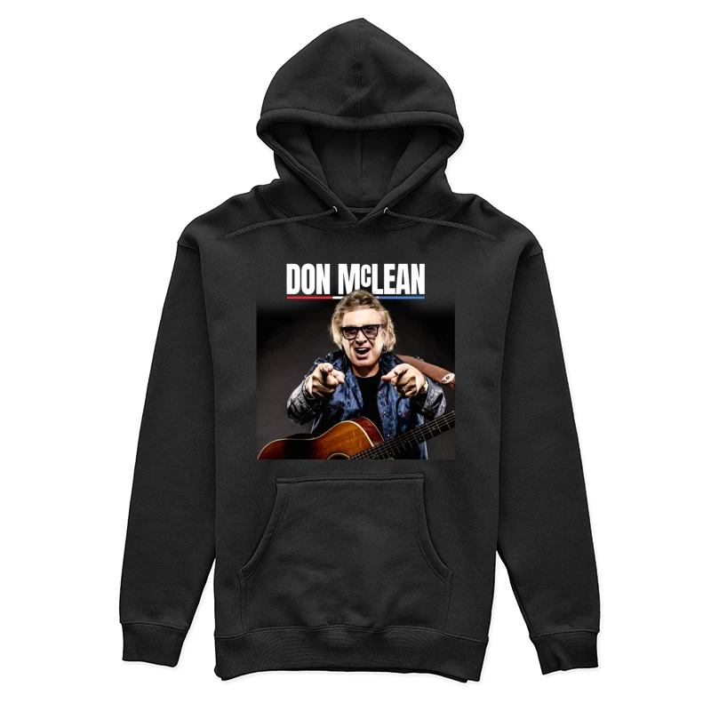 Energetic Musician Performing with Acoustic Guitar in Blue Jacket Female Pullover Hoodie