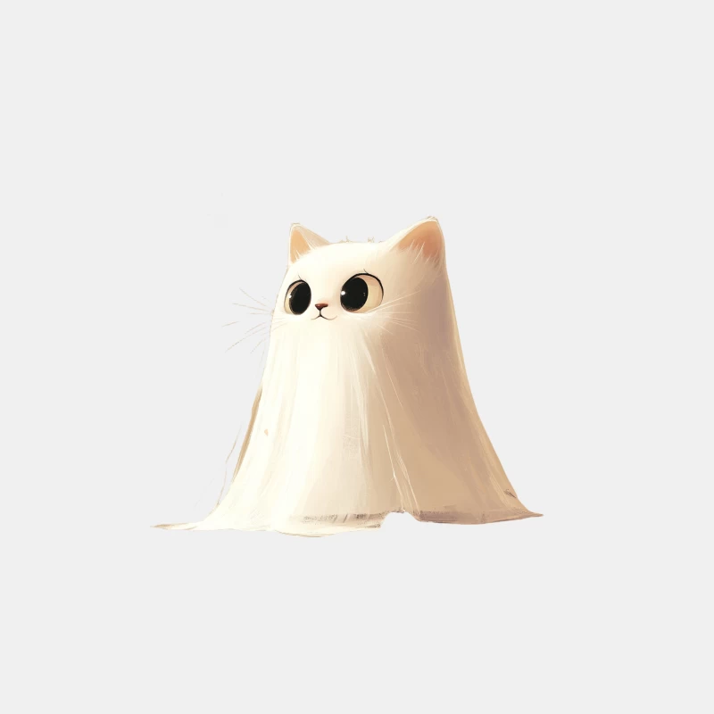 Adorable White Cat in Ghost Costume for Halloween Male Tank Top
