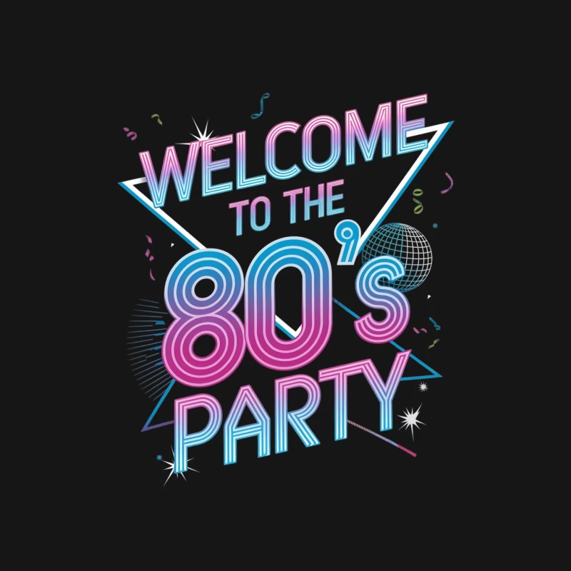 Neon 80s Party Welcome Sign with Disco Ball Female Long Sleeve T-Shirt
