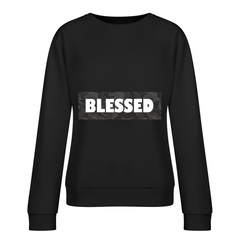 Blessed Camouflage Design Female Pullover Sweatshirt