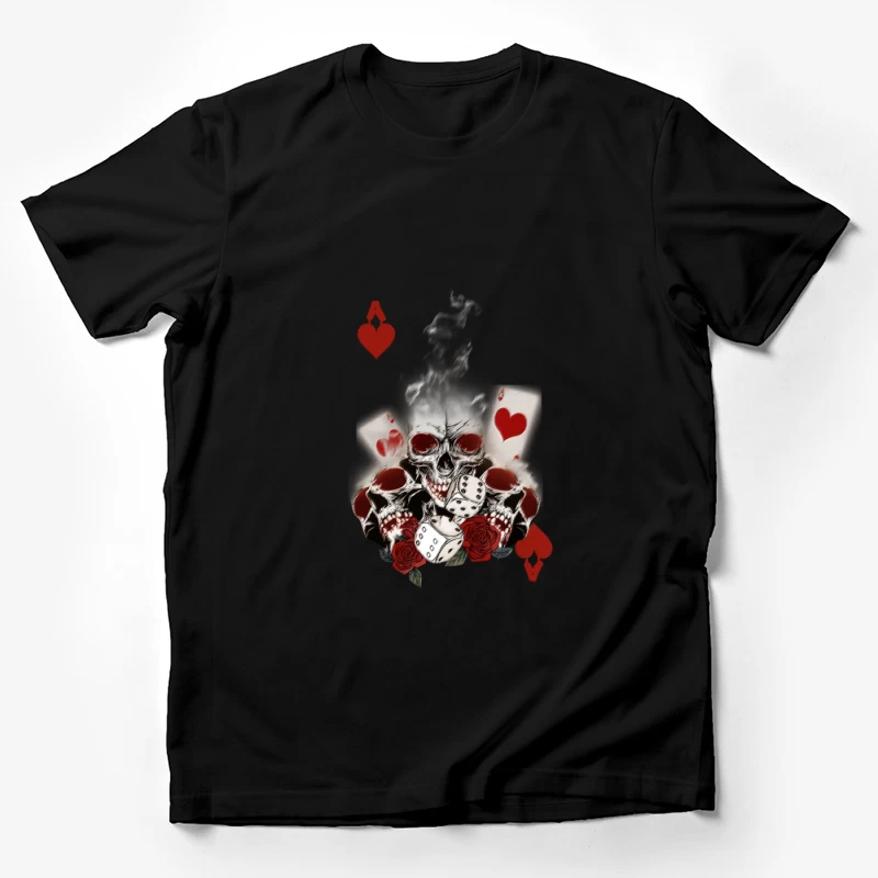 Skelettschädel und Spielkarten Herren T-Shirt
