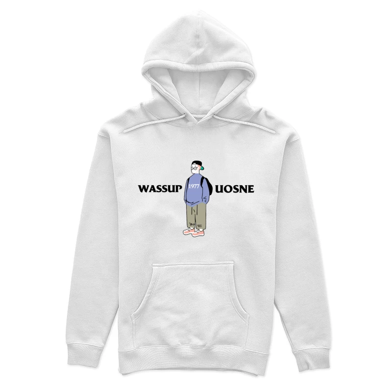 Modischer junger Mann mit Rucksack und Mütze Damen Pullover Hoodie