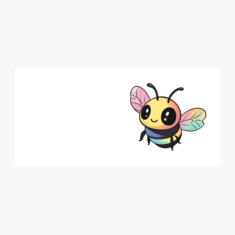 Adorable Cartoon Bee with Rainbow Wings Coffee Mug
