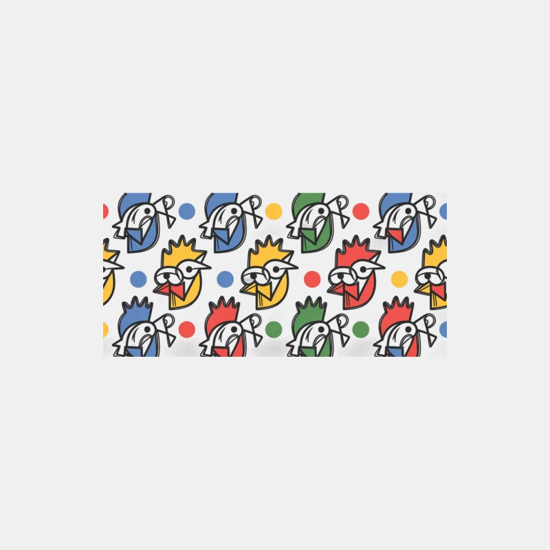 Colorful Geometric Rooster Pattern Male Tank Top