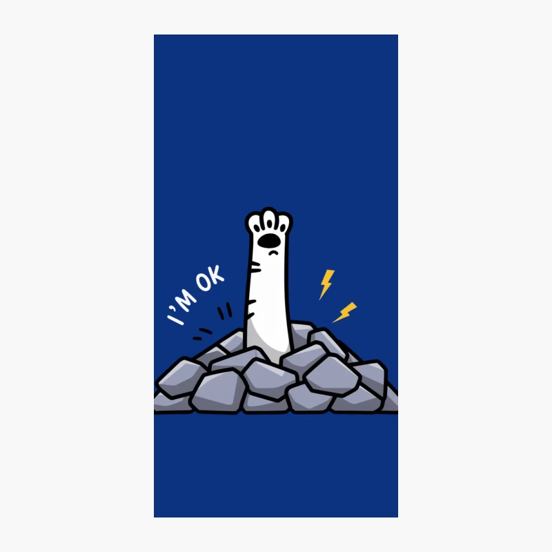 Cute Cartoon Hand Drawing of Something Emerging from Rock Pile with Lightning iPhone Case