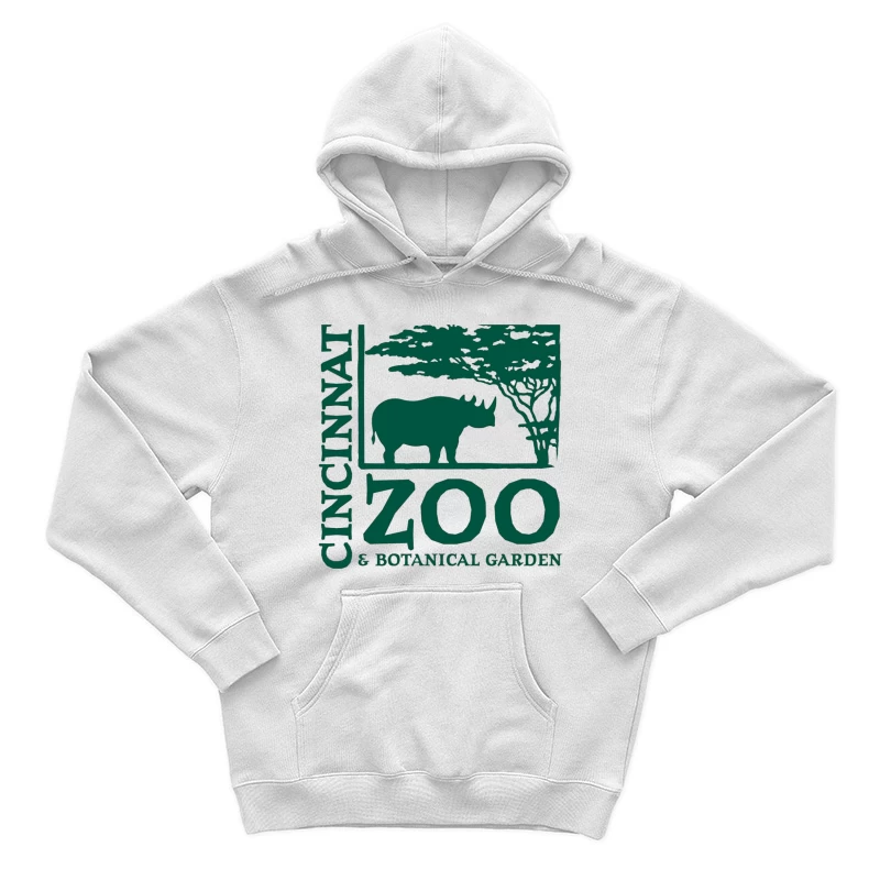 Cincinnati Zoo & Botanical Garden Logo with Rhinoceros and Acacia Tree Male Pullover Hoodie