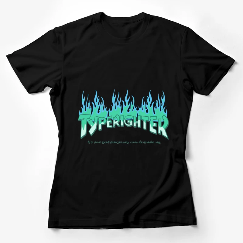 Stilisierte Typerighter Grafik Damen T-Shirt