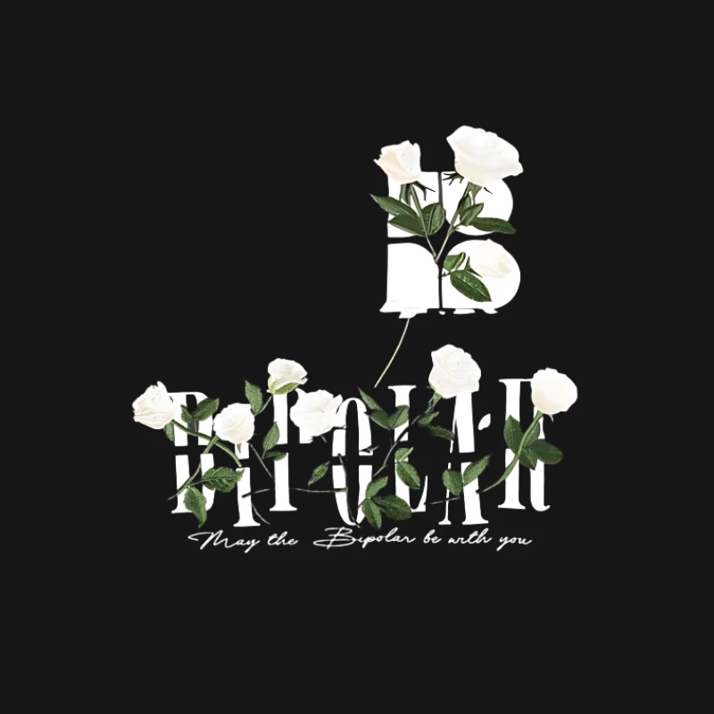 Weiße Rosen-Grafik mit Schriftzug Herren T-Shirt