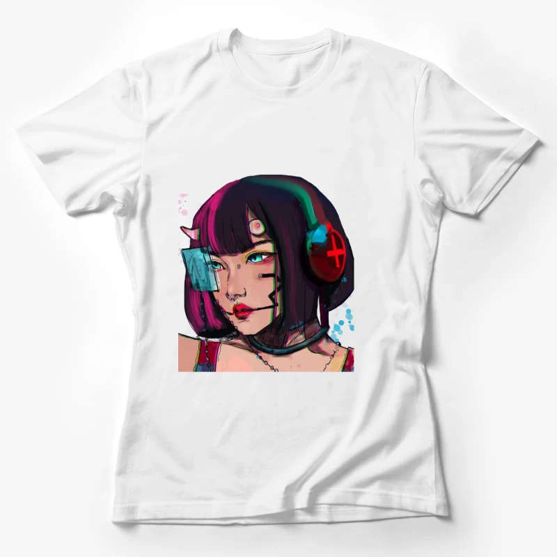 Cyberpunk Porträt einer futuristischen Frau Damen T-Shirt