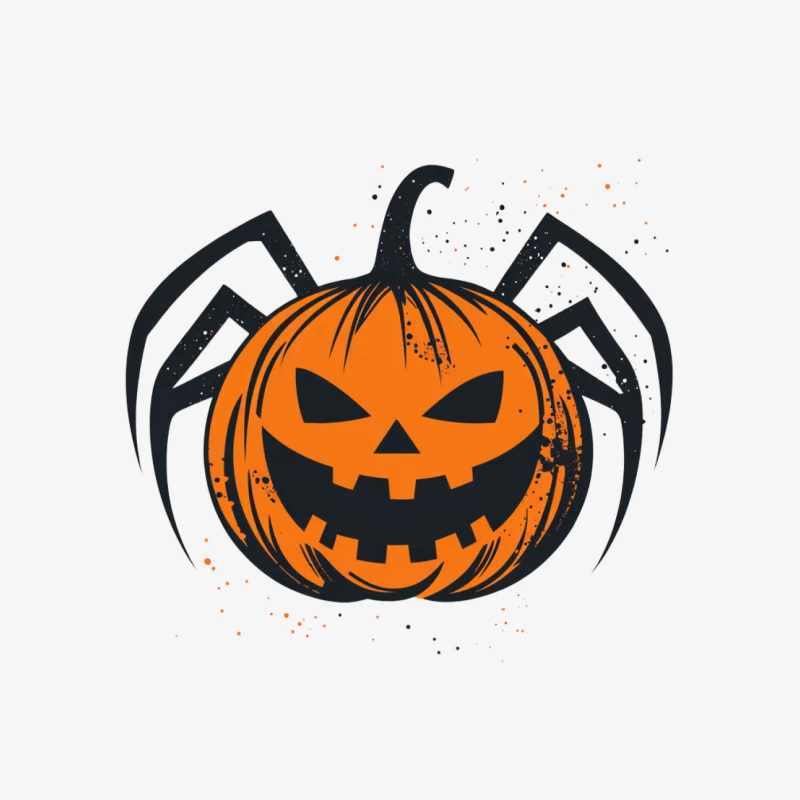 Spooky Spider Pumpkin: Halloween Jack-o'-Lantern Male Pullover Sweatshirt