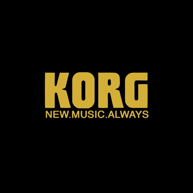 Korg Music Equipment Brand Logo in Yellow Throw Pillow