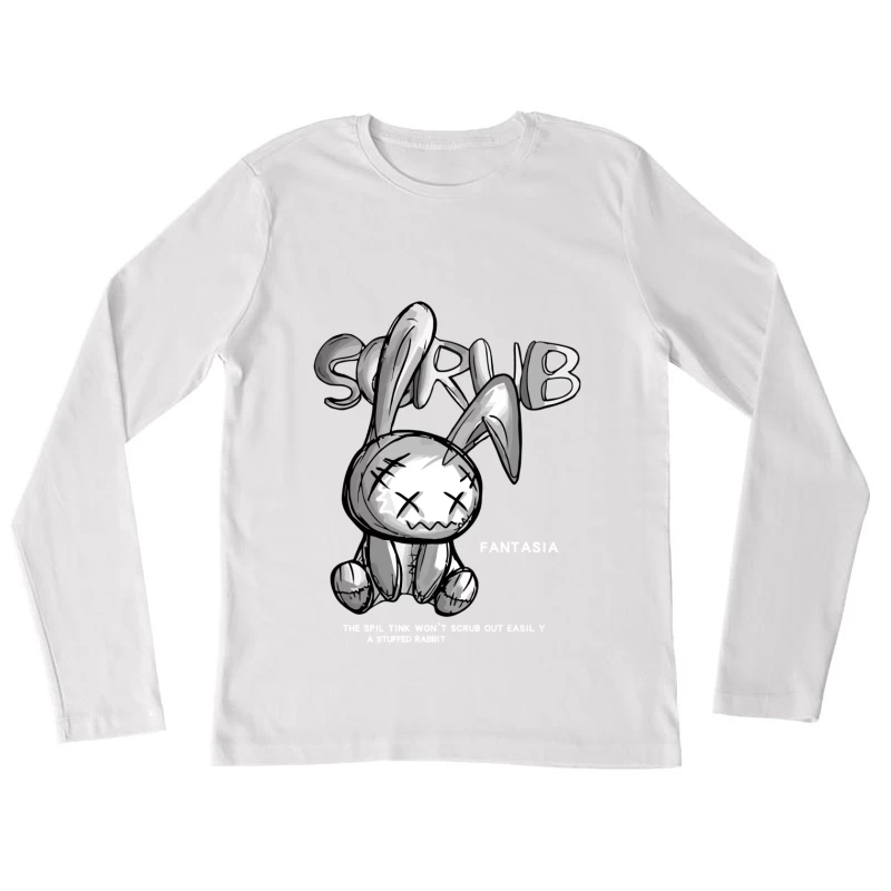 Gruselige Stoffhase Fantasie Damen Langarm T-Shirt