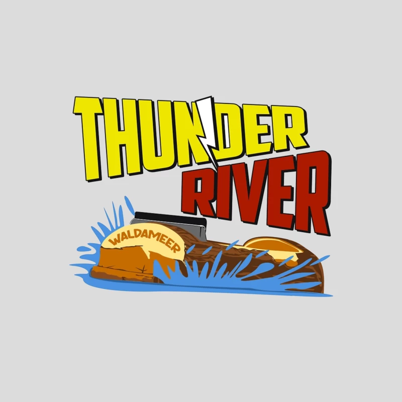 Thunder River Water Ride Logo at Waldameer Park Baseball Cap