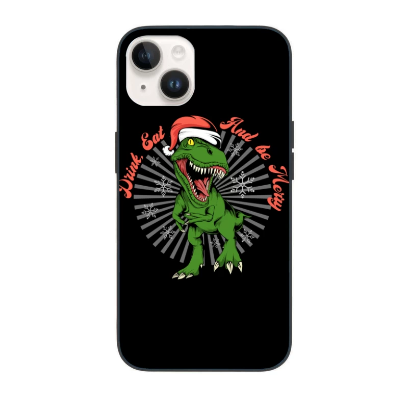 Festive Dinosaur Christmas Fun iPhone Case