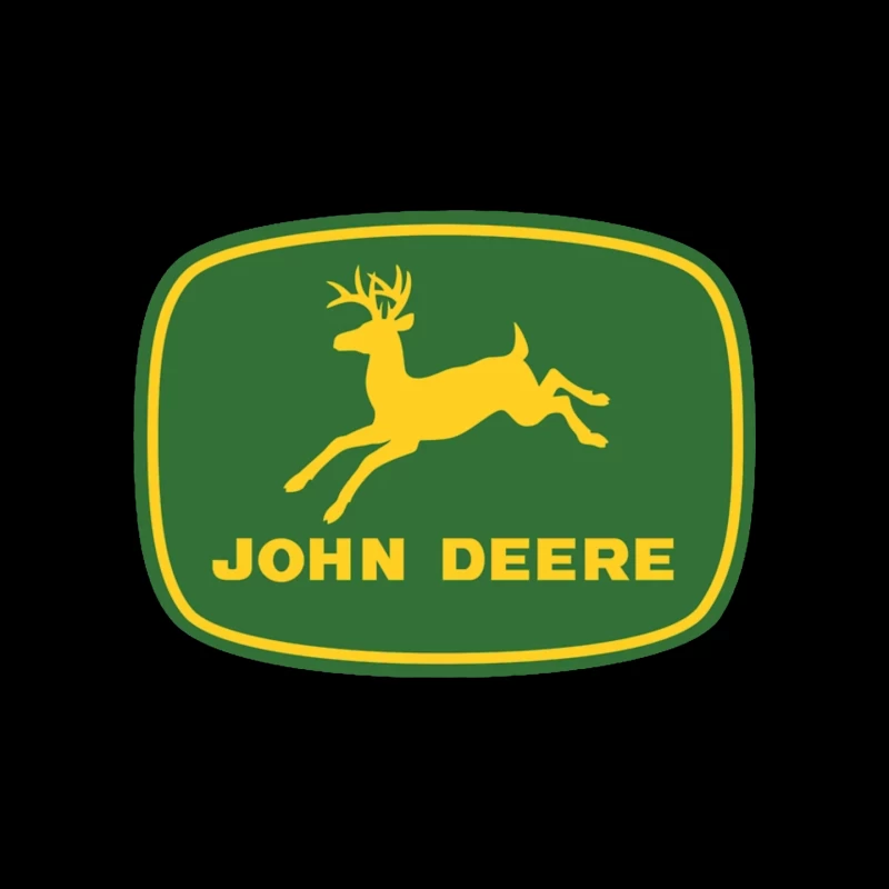 John Deere Classic Green and Yellow Logo with Leaping Deer Mouse Pad