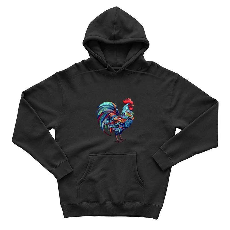 Bunter Hahn Kunstdesign Herren Pullover Hoodie