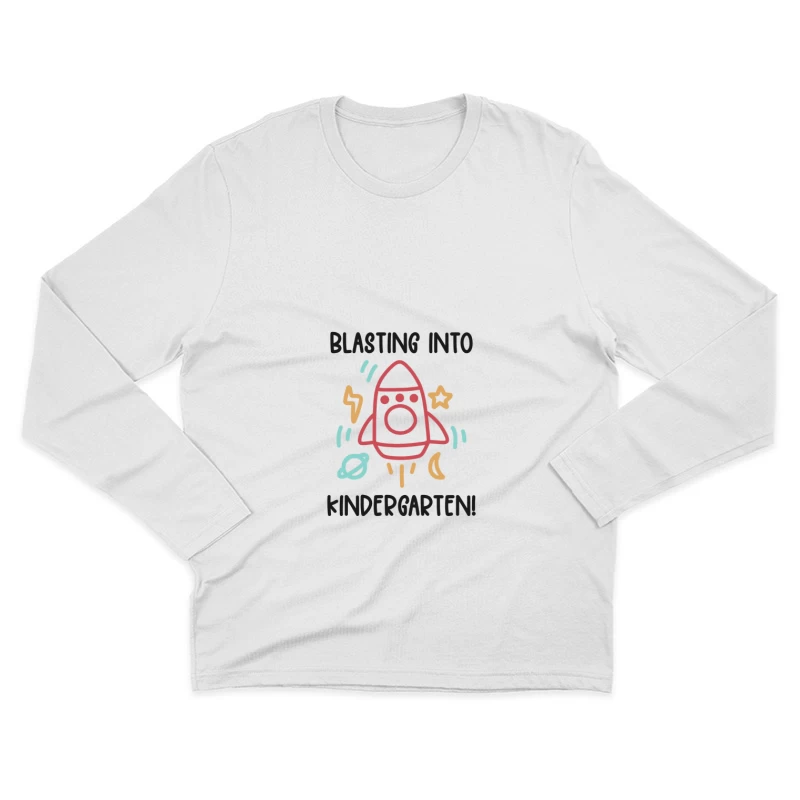 Prêt pour la maternelle avec fusée Homme Manches Longues T-Shirt