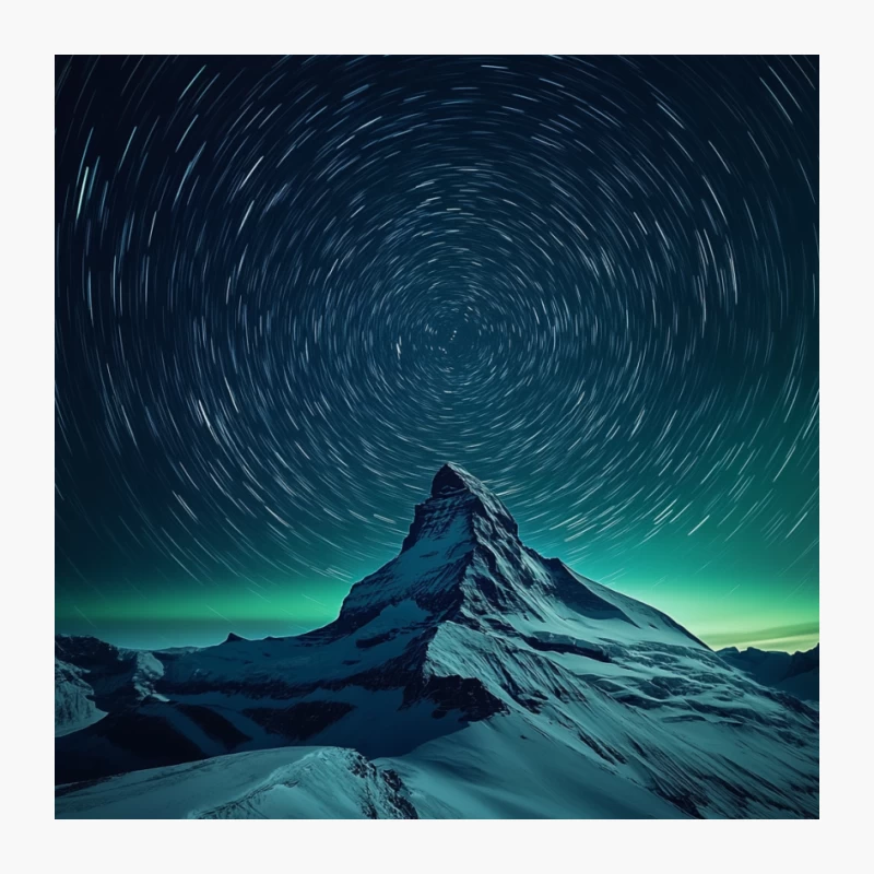 Celestial Dance over Snowy Mountain Peak Pin