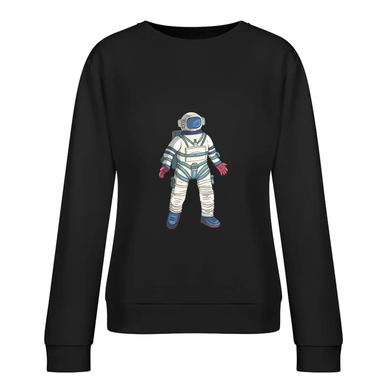 Illustration eines Astronautenanzugs im Comic-Stil Damen Pullover Sweatshirt