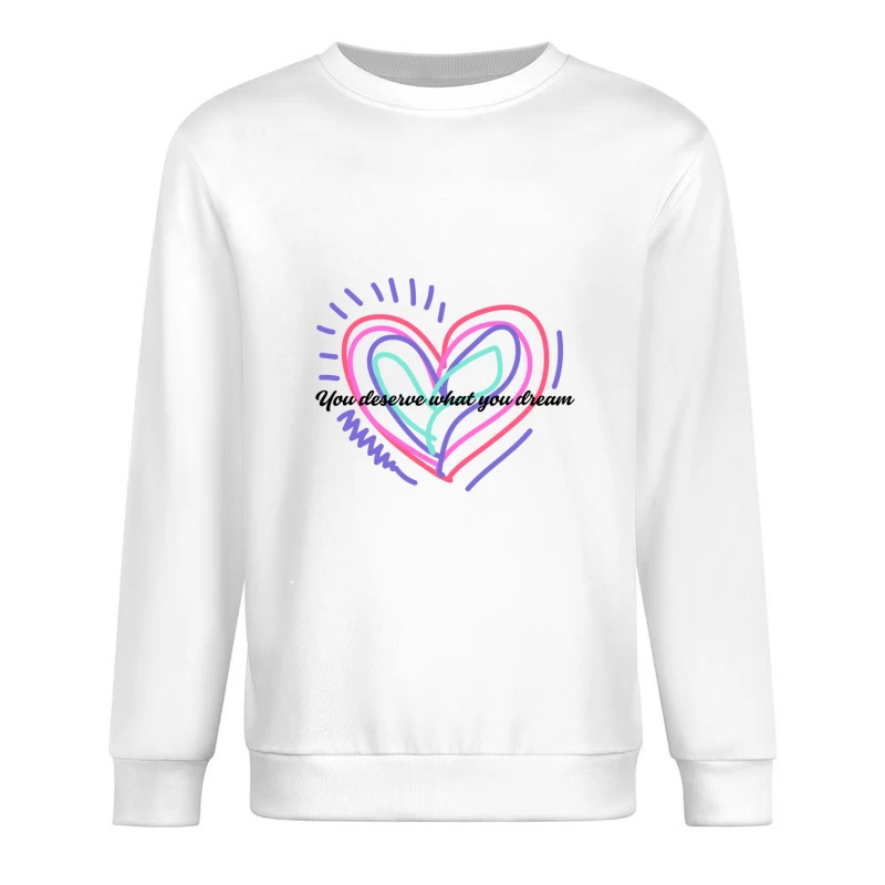 Buntes Herzdesign Herren Pullover Sweatshirt