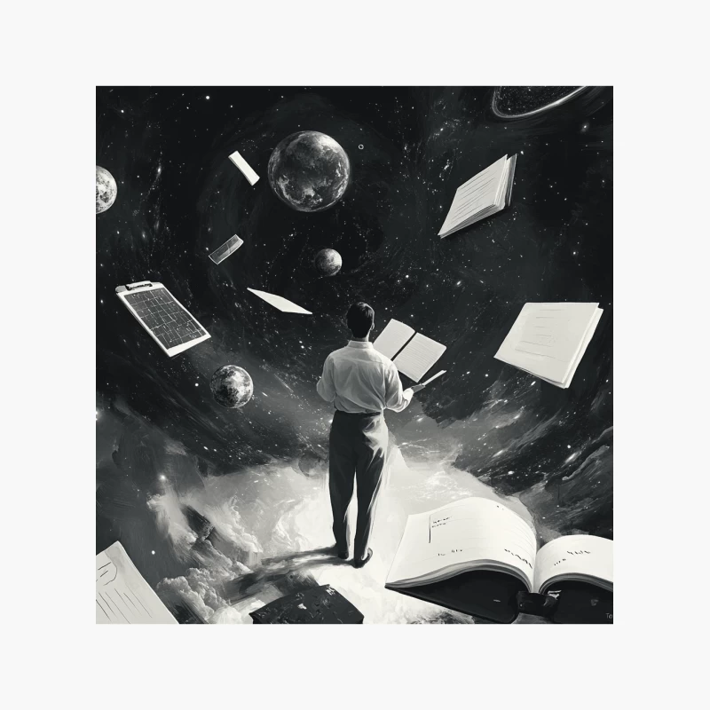 Cosmic Knowledge: Exploring the Universe Through Books Cotton Tote Bag