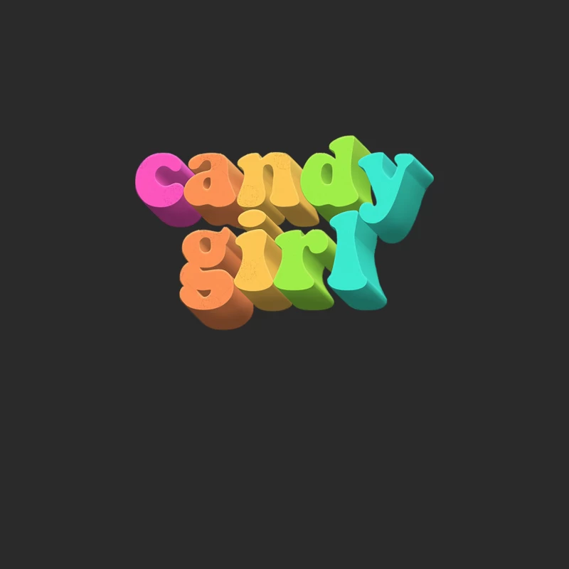 Candy Girl - Cute Rainbow Typographic Design Baseball Cap