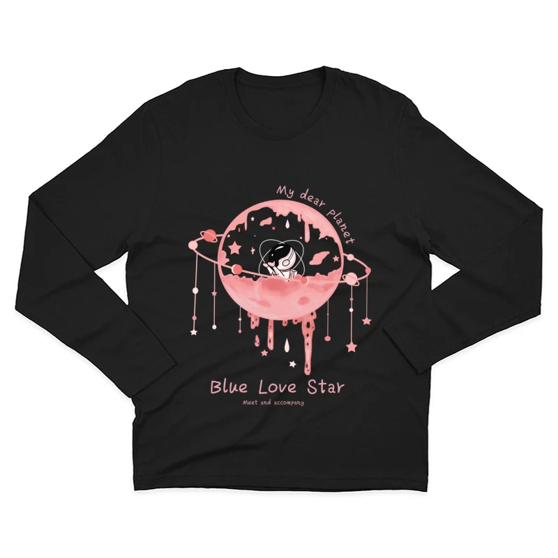 Mein Lieber Planet - Cartoon, Liebe, Mond Herren Langarm T-Shirt