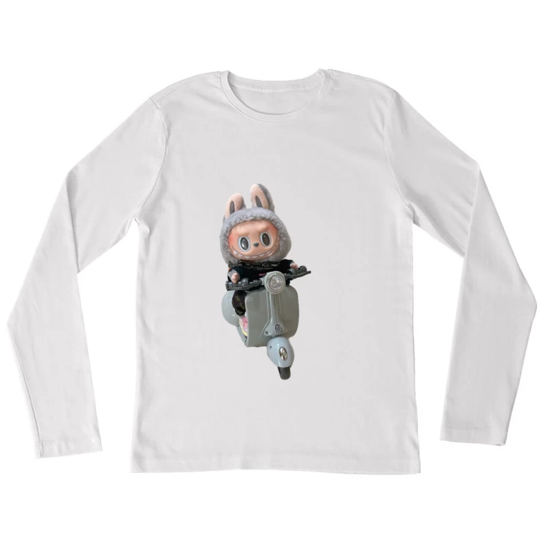 Spielzeug auf einem Roller mit Hasenohren-Helm Damen Langarm T-Shirt