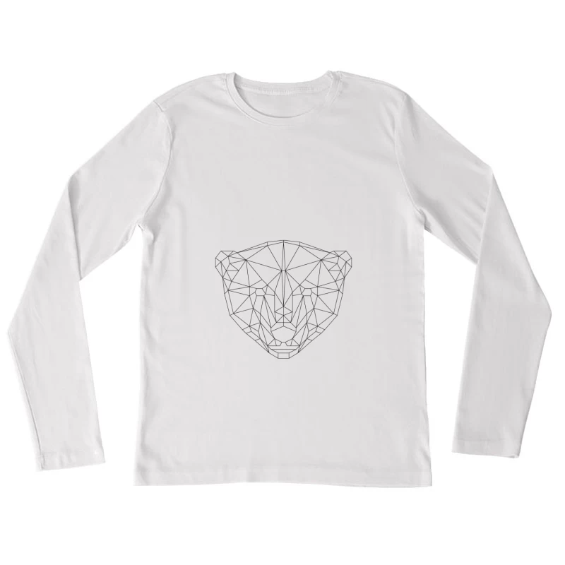 Tête de panthère géométrique Femme Manches Longues T-Shirt