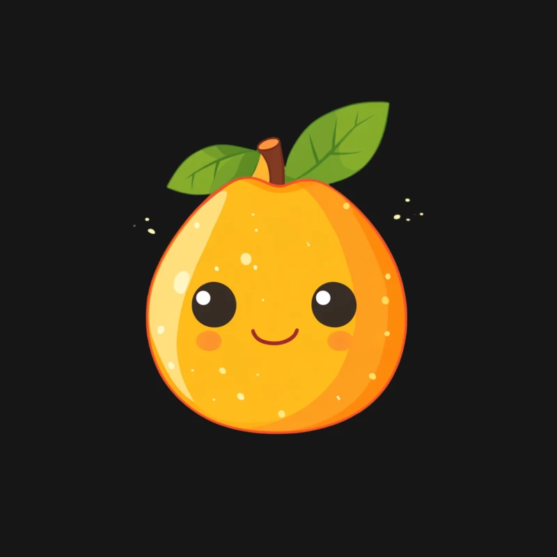 Cheerful Cartoon Orange with Cute Kawaii Smile Female Long Sleeve T-Shirt
