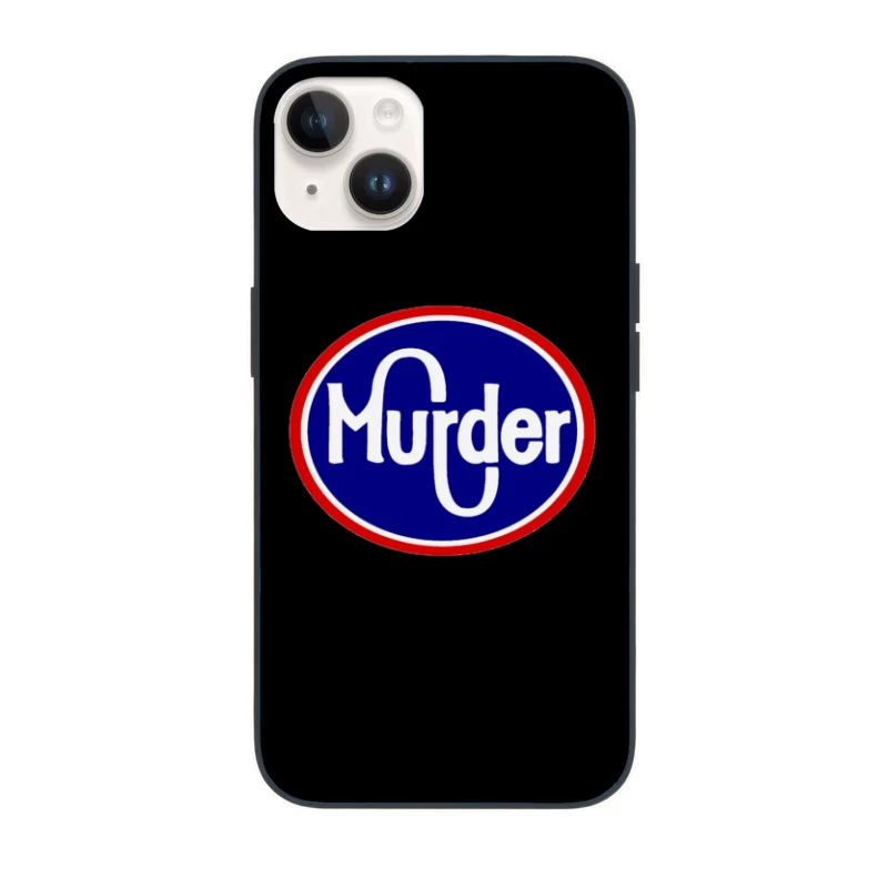 Vintage-Style Murder Text Logo in Blue and Red iPhone Case