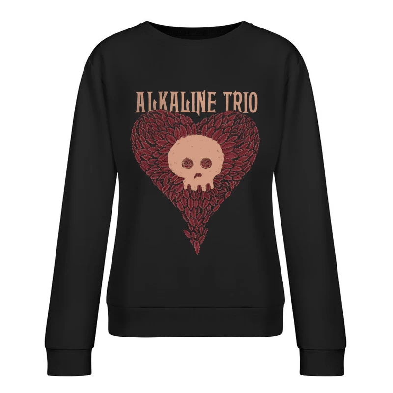 Alkaline Trio Gothic Heart Skull Logo Design Female Pullover Sweatshirt