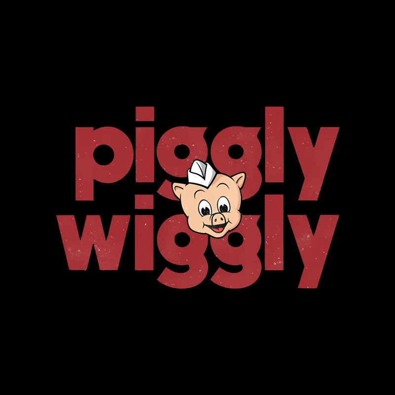 Vintage Piggly Wiggly Supermarket Logo with Cartoon Pig Travel Mug