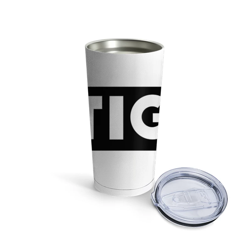 STIGA Sports Equipment Brand Logo in Black and White Travel Mug