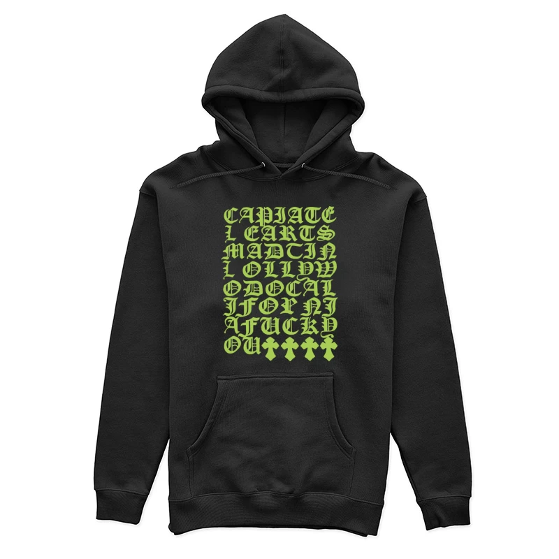 Grüne gotische Buchstaben auf schwarzem Hintergrund Damen Pullover Hoodie