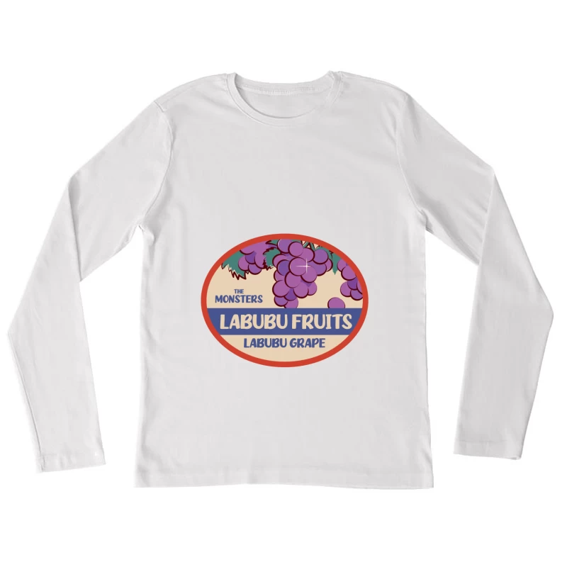 Labubu Fruchtetikett mit Trauben Damen Langarm T-Shirt