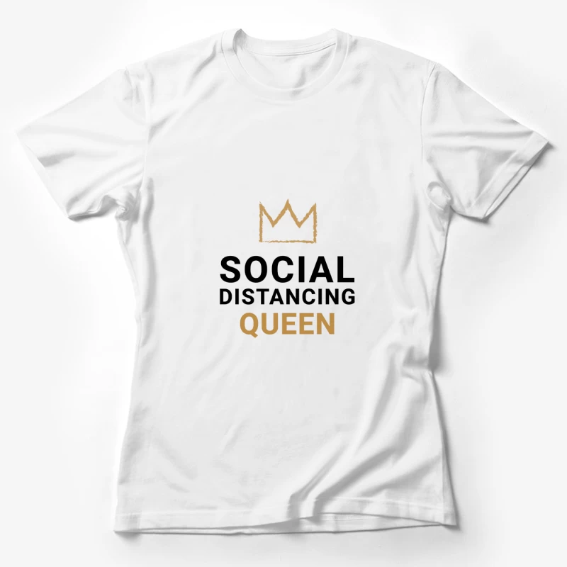 Couronne Dorée avec Texte Queen Femme T-Shirt