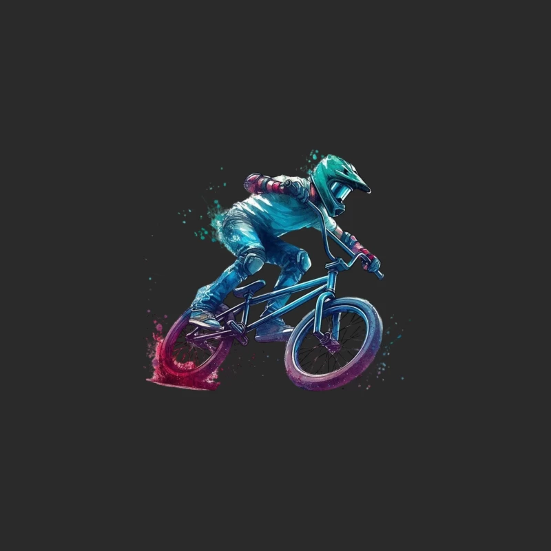 Dynamic BMX Biker in Action Baseball Cap