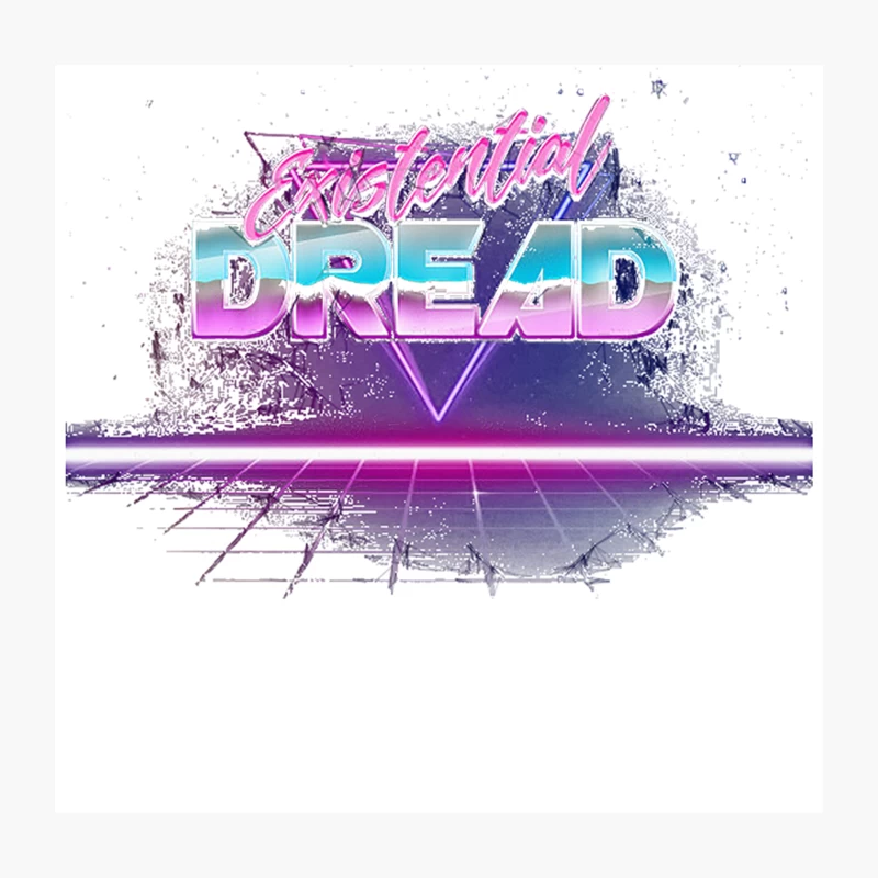 Existential Dread - Vaporwave Aesthetic Nihilism Design Throw Pillow