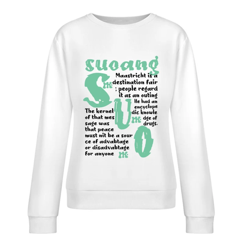 Künstlerische Buchstabenkunst Damen Pullover Sweatshirt