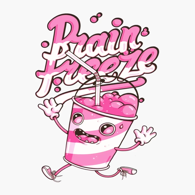 Fun Cute Cartoon Drink with Brain Freeze Cotton Tote Bag