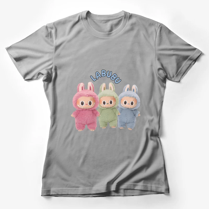 Drei Labubu-Plüschfiguren in Hasenkostümen Damen T-Shirt