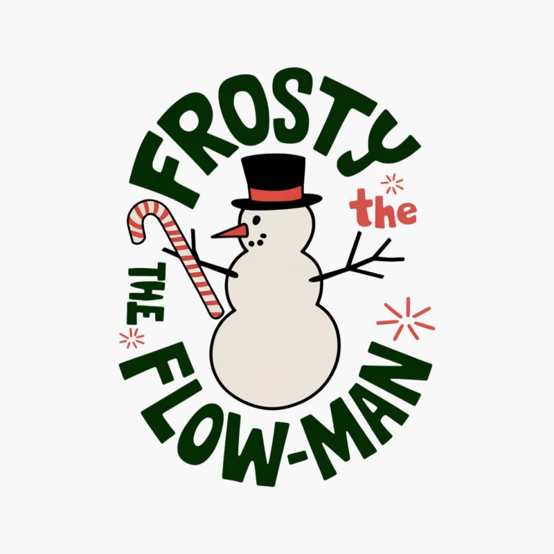 Frosty the Snowman Christmas Cartoon with Candy Cane and Top Hat Cotton Tote Bag