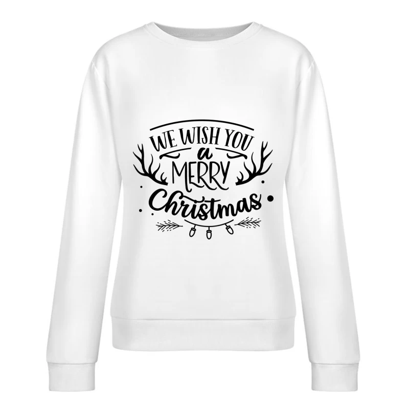 Souhait de Joyeux Noël avec Graphismes Festifs Femme Sweat-shirt à enfiler