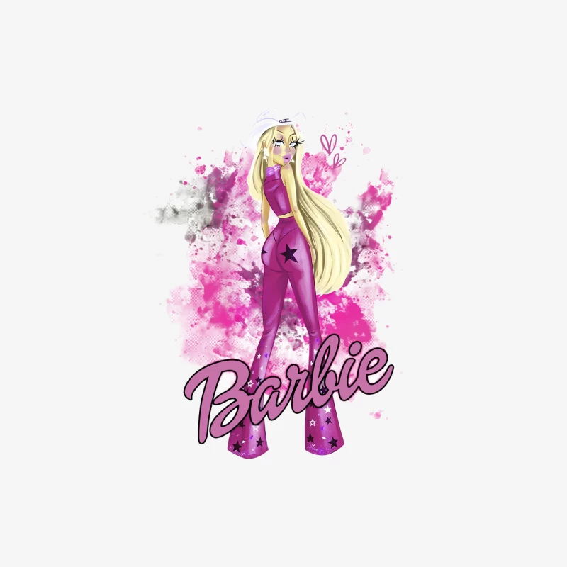 Lila Barbie Mode Illustration Damen Pullover Sweatshirt