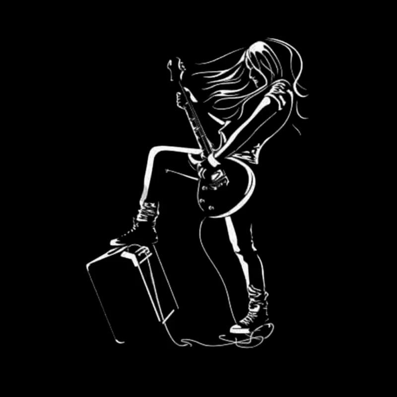 Rock Guitarist Illustration Throw Pillow