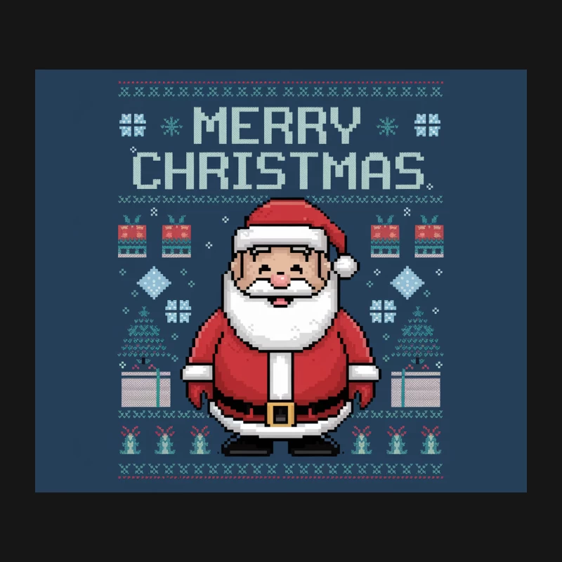 Retro Pixel Art Christmas Santa Sweater Design Mouse Pad