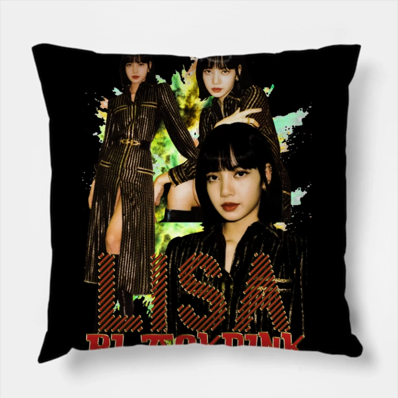Lisa from BLACKPINK in Fashionable Attire Throw Pillow